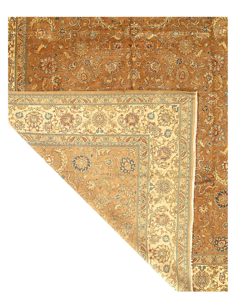 Light Brown fine vintage Tabriz Design 9'9'' X 12'8''