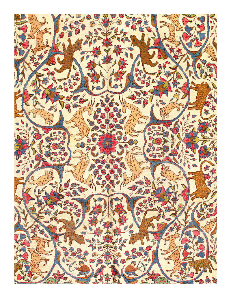 Ivory Antique Tabriz Design 8' 2'' X 12'