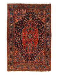 Navy Blue Persian Antique Sarouk 4'4'' X 6'7''