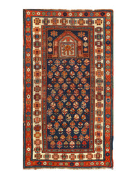 Navy Blue Antique Caucasian kazak rug 2'11'' X 5'4''