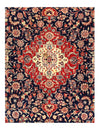 Navy Blue Fine Hand Knotted Kashan 7'8'' X 9'11''