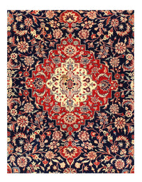 Navy Blue Fine Hand Knotted Kashan 7'8'' X 9'11''