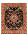 Black Persian Tabriz Design Silk & wool 8'.3'' x 9'.9''