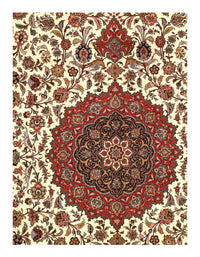 Ivory Persian Tabriz Design silk & wool 8' 1'' X 11'6''