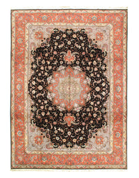 Persian Tabriz Design Silk & Wool Rug - 9'7" x 13'2"