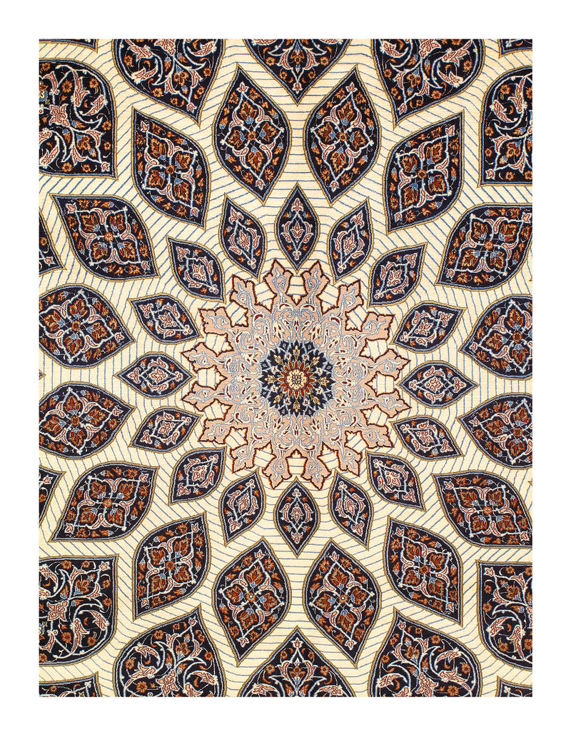 Brown Persian Isfahan wool & silk 9'.11'' X 13'.8''