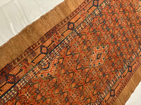 Fine Hand Knotted Persian Antique Saravand 3'6'' x 14'.3''