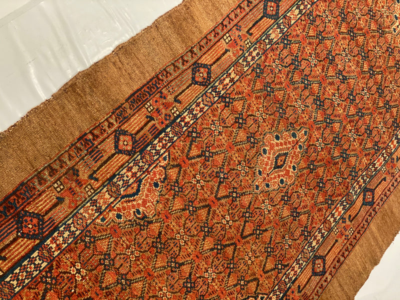 Fine Hand Knotted Persian Antique Saravand 3'6'' x 14'.3''