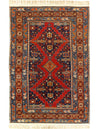 Red color Antique Caucasian Russian Kazak Rug 4'5'' X 6'11''