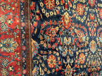 Navy Antique Persian Kashan 10'6" X 18'7"