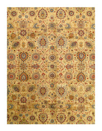 Beige fine Hand Knotted Tabriz Design 10' X 13'9''