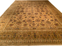 Beige fine Hand Knotted Tabriz Design 10' X 13'9''