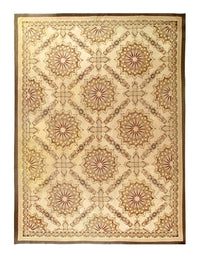 Beige Fine Hand Knotted Abusson Rug 10'3'' X 14'