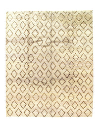 Beige color hand knotted Moroccon 8' X 9'11''