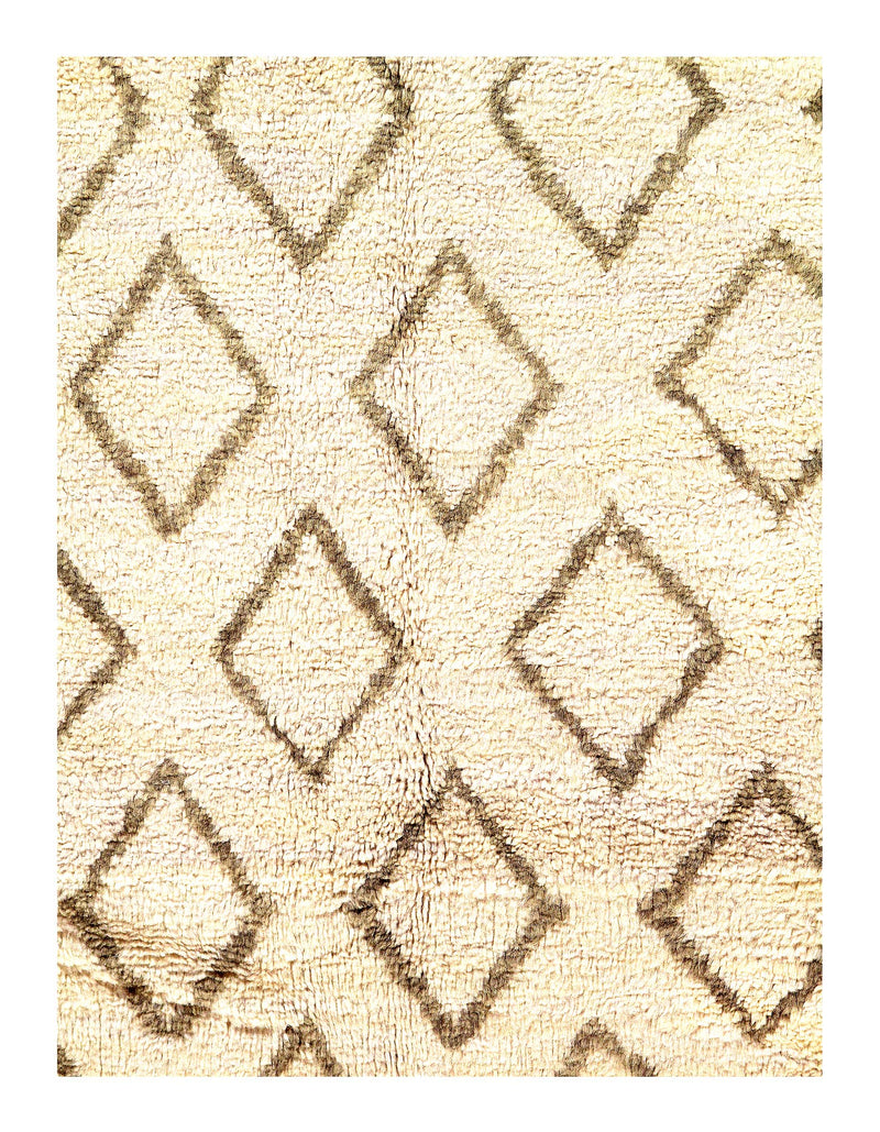 Beige color hand knotted Moroccon 8' X 9'11''