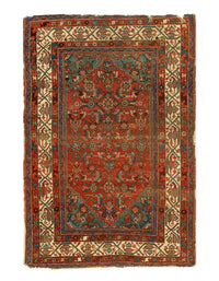 Rust Color Persian Antique Hamadan 3' X 4'9''