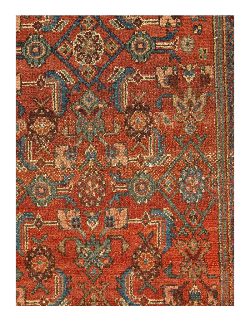 Rust Color Persian Antique Hamadan 3' X 4'9''