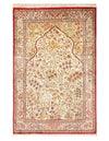 Ivory Fine Persian Pure Silk Qum 4'3'' X 6'7''