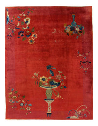 Red color Antique Chinese Art Deco 9' X 11'5''