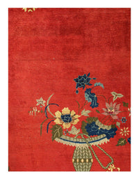 Red color Antique Chinese Art Deco 9' X 11'5''