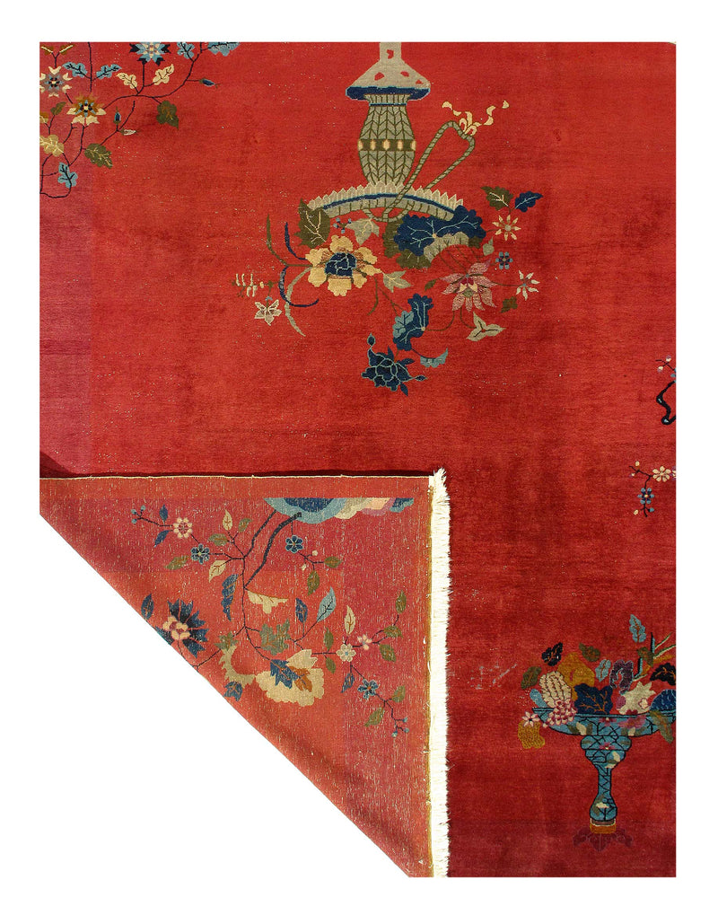 Red color Antique Chinese Art Deco 9' X 11'5''