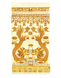 Ivory color Antigue Chinese Dragon Rug 3' X 5'5''