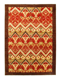 Multi Color Fine Hand Knotted Ikat Rug 9'11'' X 14'