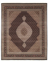 Black Tabriz Design silk & woo 8' X 10'