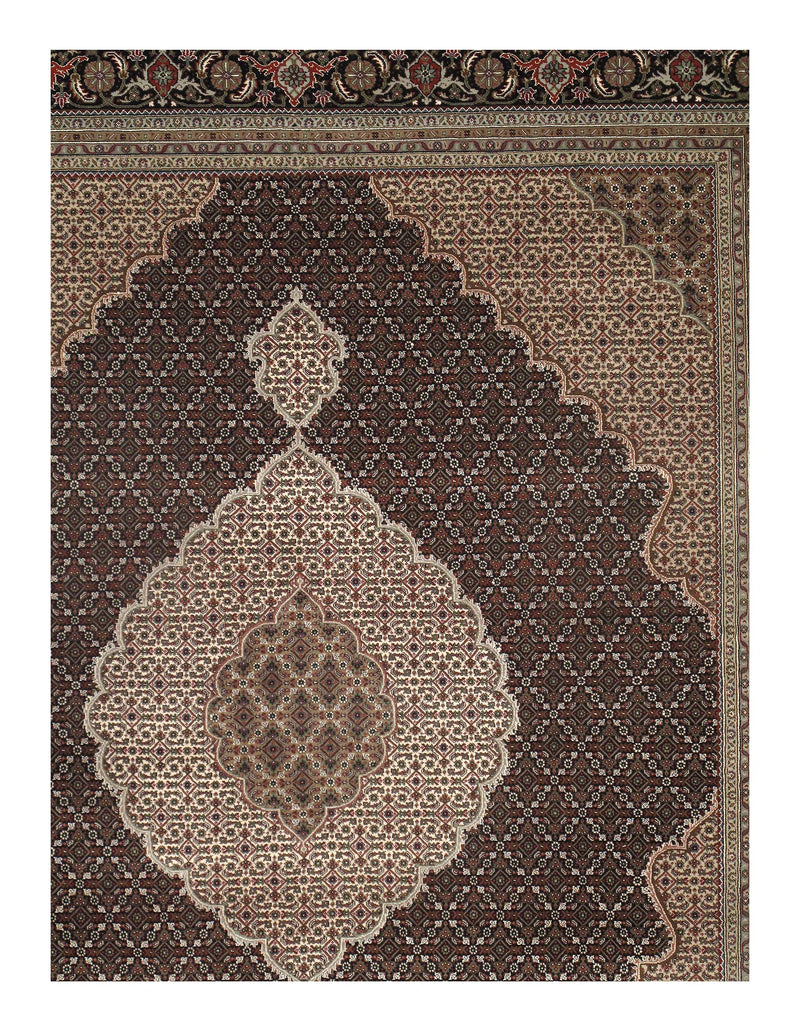 Black Tabriz Design silk & woo 8' X 10'