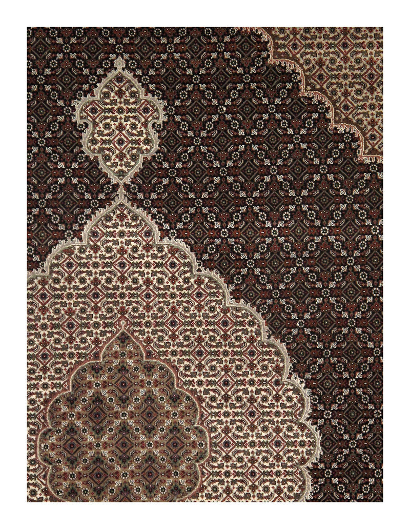 Black Tabriz Design silk & woo 8' X 10'