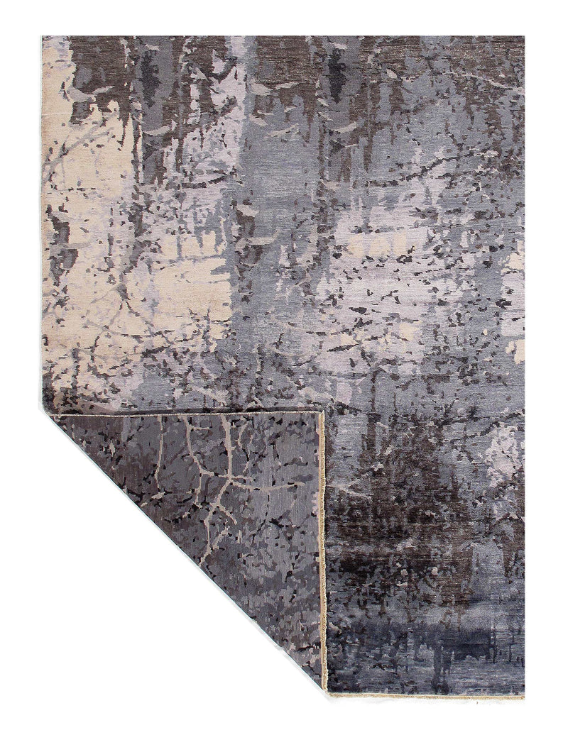 Gray Modern Rug Bamboo silk 8' x 10'