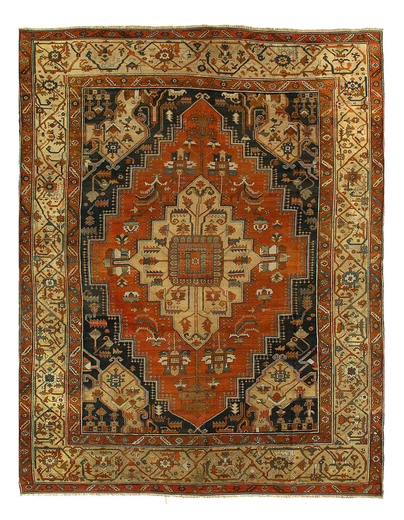 Rust Color Persian Antique Serapi 11' X 13'11''