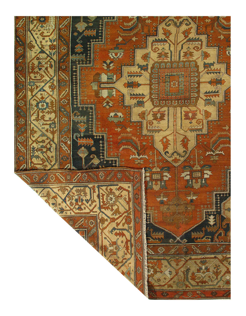 Rust Color Persian Antique Serapi 11' X 13'11''