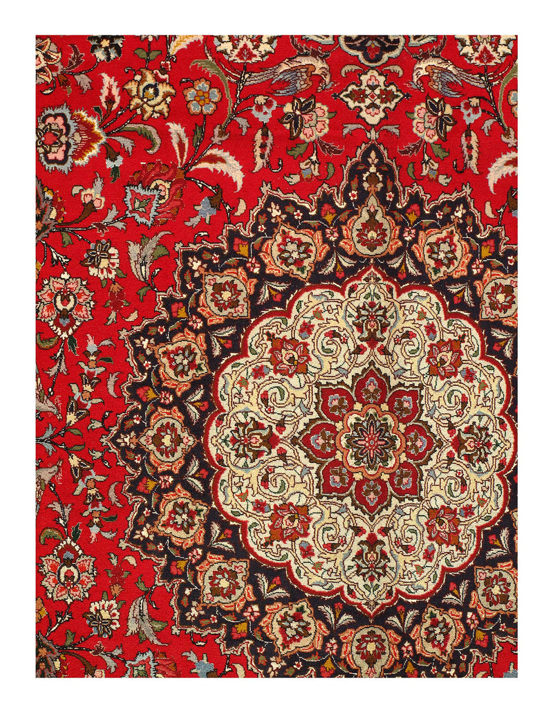 Red Persian Tabriz Design silk & wool 8'.3'' X 11'.8''