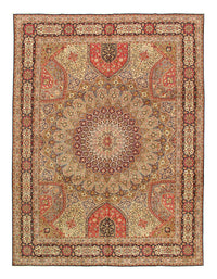 Multi Color Persian Tabriz Design Gonbad 10' X 13'