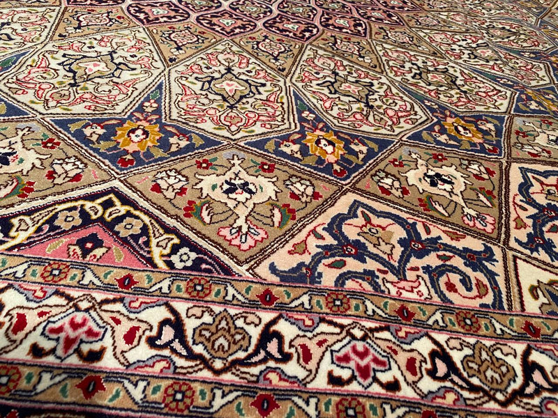 Multi Color Persian Tabriz Design Gonbad 10' X 13'