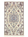 Ivory Fine Hand Knotted Persian Silk & wool Nain 6 LA 1'9'' X 2'11''