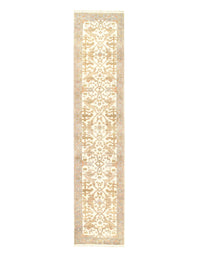 Ivory Fine Hand Knotted Oushak Runner 2'5'' X 12'