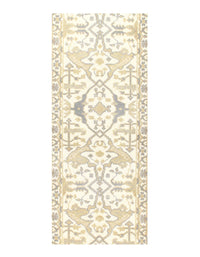 Ivory Fine Hand Knotted Oushak Runner 2'5'' X 10'