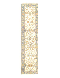 Ivory Fine Hand Knotted Oushak Runner 2'5'' X 9'9''