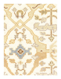 Ivory Fine Hand Knotted Oushak Runner 2'7'' X 8'1''