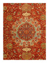 Rust Color Fine Hand Knotted Persian Design Tabriz Design 9'1'' X 12'1''