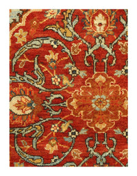 Rust Color Fine Hand Knotted Persian Design Tabriz Design 9'1'' X 12'1''