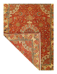 Rust Color Fine Hand Knotted Persian Design Tabriz Design 9'1'' X 12'1''