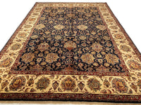 Navy Blue Fine Hand Knotted Agra 9' X 12'7''