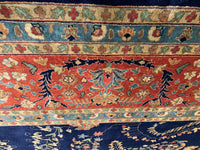 Navy Blue Fine Hand Knotted Persian sarouk Design 12'4'' X 17'8''