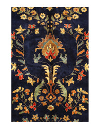 Navy Blue Fine Hand Knotted Persian sarouk Design 12'4'' X 17'8''