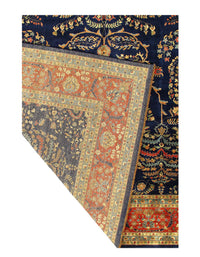 Navy Blue Fine Hand Knotted Persian sarouk Design 12'4'' X 17'8''