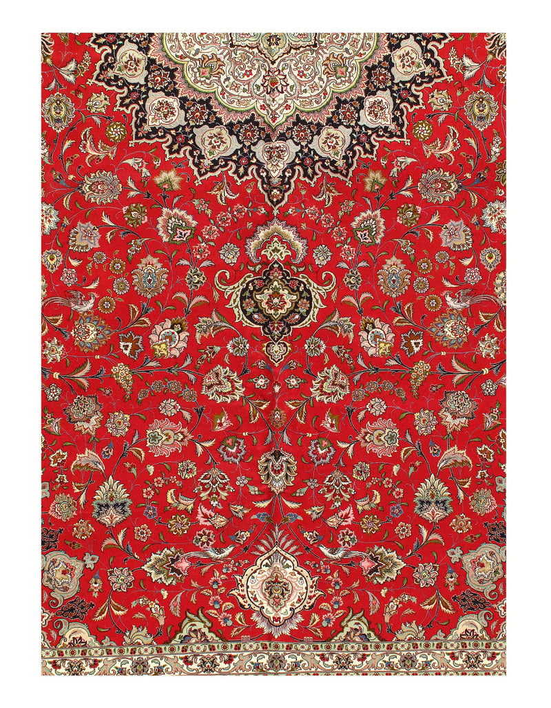 Red Persian Tabriz Design silk & wool 11'5'' X 16'2''