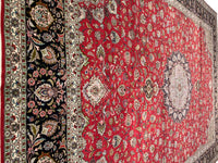 Red Persian Tabriz Design silk & wool 11'5'' X 16'2''